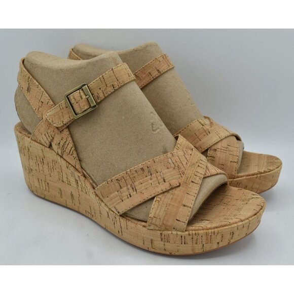 Korks Womens Size 11 Denica II Natural Cork Wedge Sandals Shoes - Picture 3 of 13